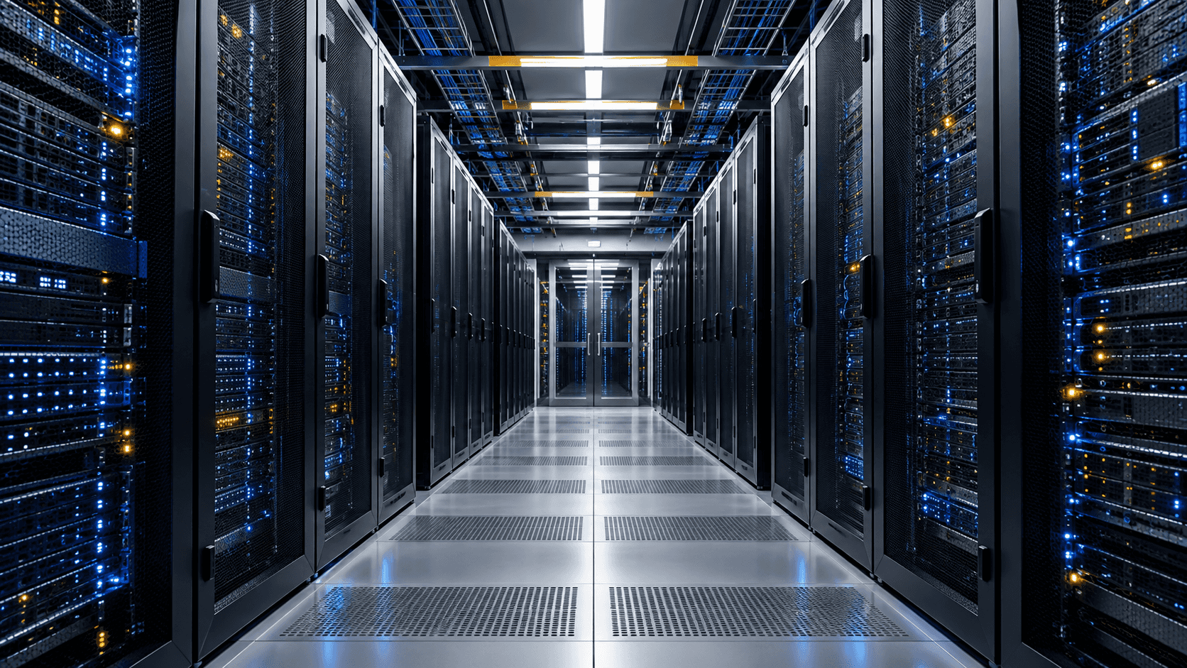 Pasillo de data center con racks